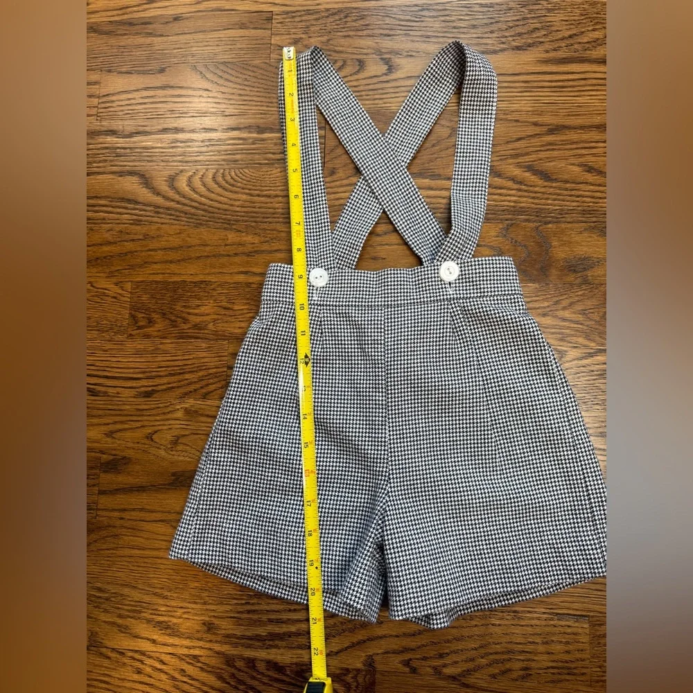 Piqué New Orleans Boys Black and White Houndstooth Checkered Pinafore Size 3